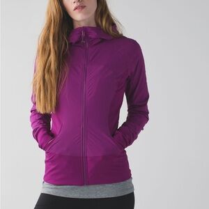 Lululemon In Flux REVERSIBLE Hoodie Jacket Regal Plum Thumb Holes Sz 8